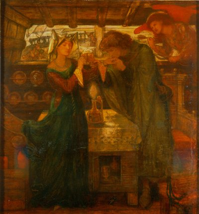 Tristram and Isolde Drinking the Love Potion by Dante Gabriel Charles Rossetti